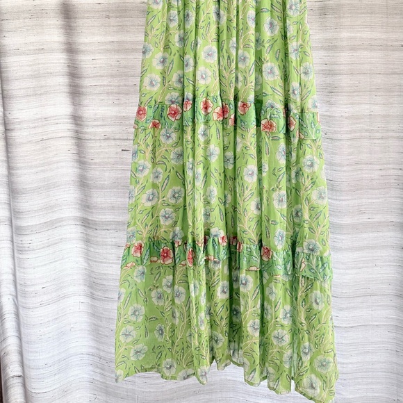 Oliphant Green Floral Ruffled Maxi Skirt - Picture 4 of 6